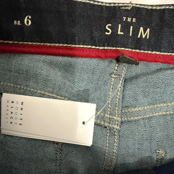 White House Black Market Brand New High Rise Slim Dark Wash Jeans - Picture 9 of 9